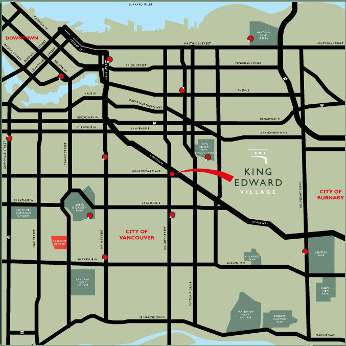 King Edward Village location map 1