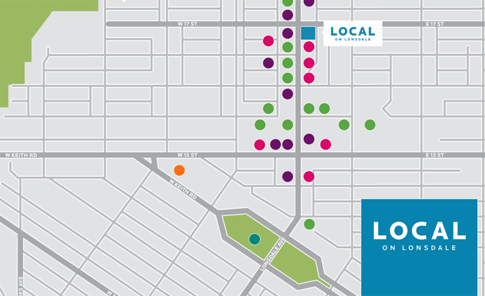 Local On Lonsdale location map 1