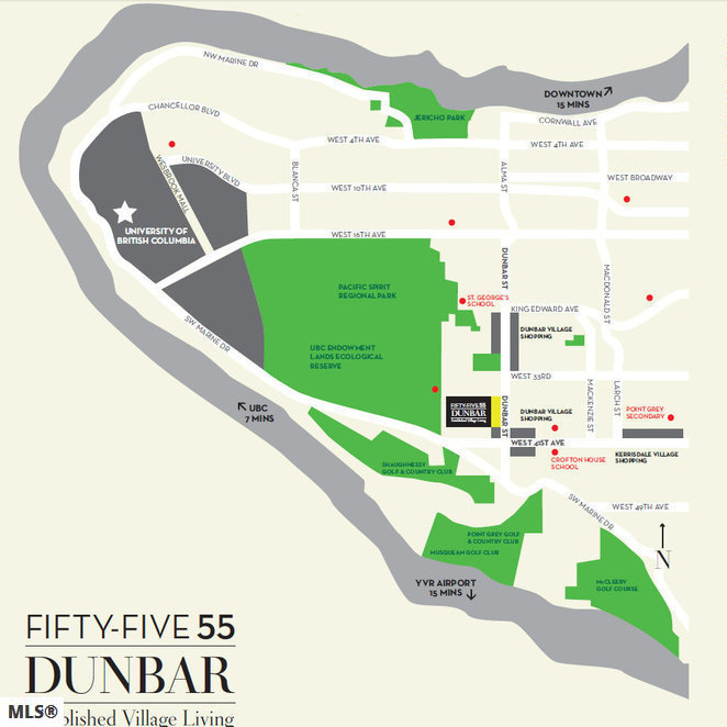 Fifty-Five55 Dunbar location map 1