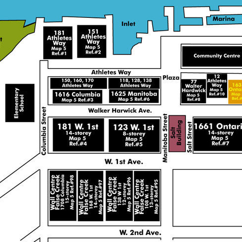 Kayak - Village on False Creek location map 1
