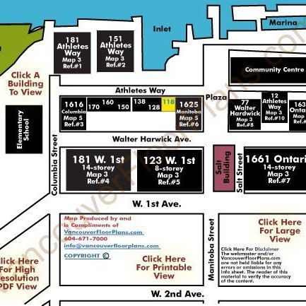 Village on False Creek - 118 Athletes location map 2