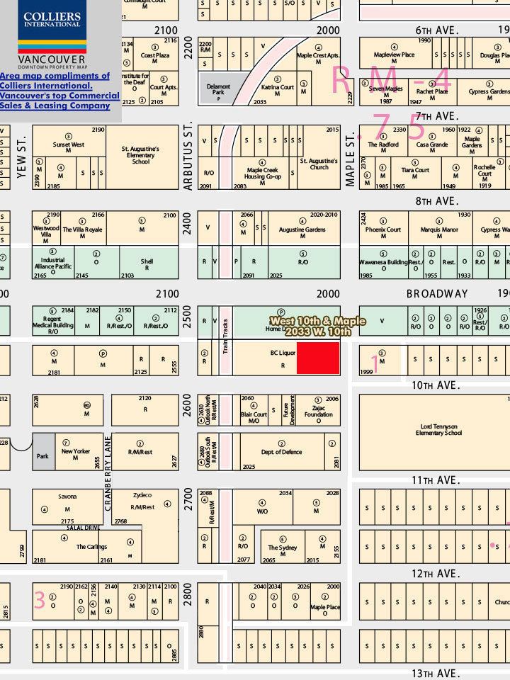 West 10th & Maple location map 1