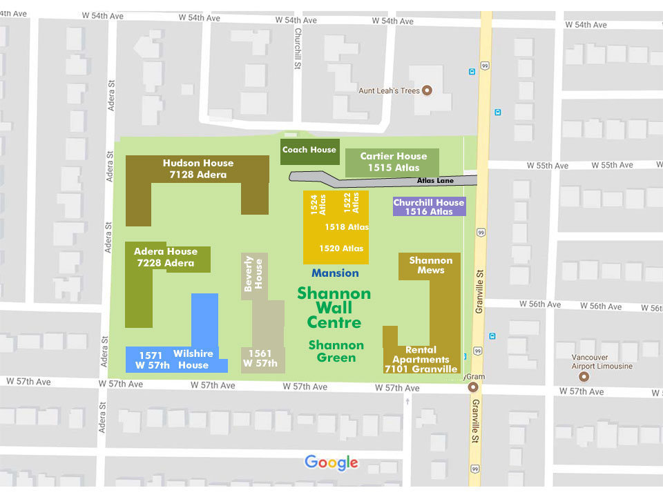 Shannon Wall Centre Kerrisdale - Cartier House location map 1