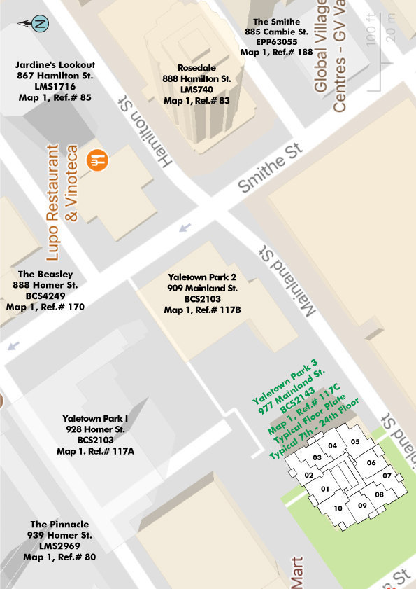 Yaletown Park 3 location map 2