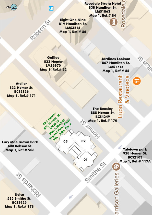 "889 Homer" location map 1