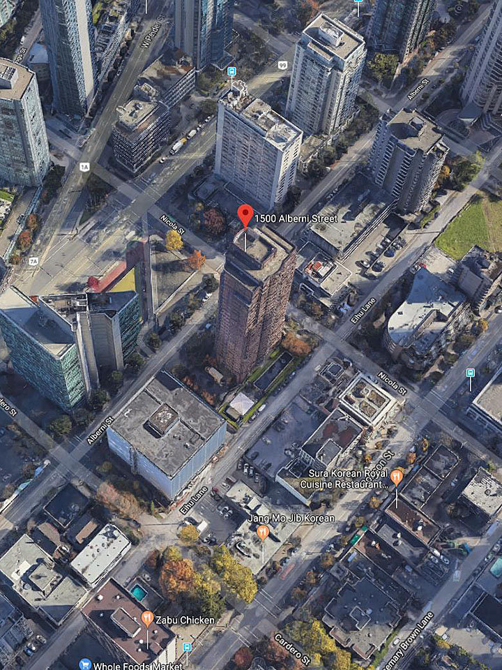 The Residences At 1500 Alberni location map 2