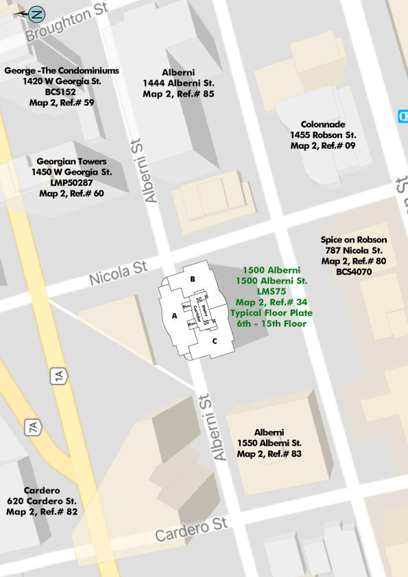 The Residences At 1500 Alberni location map 1