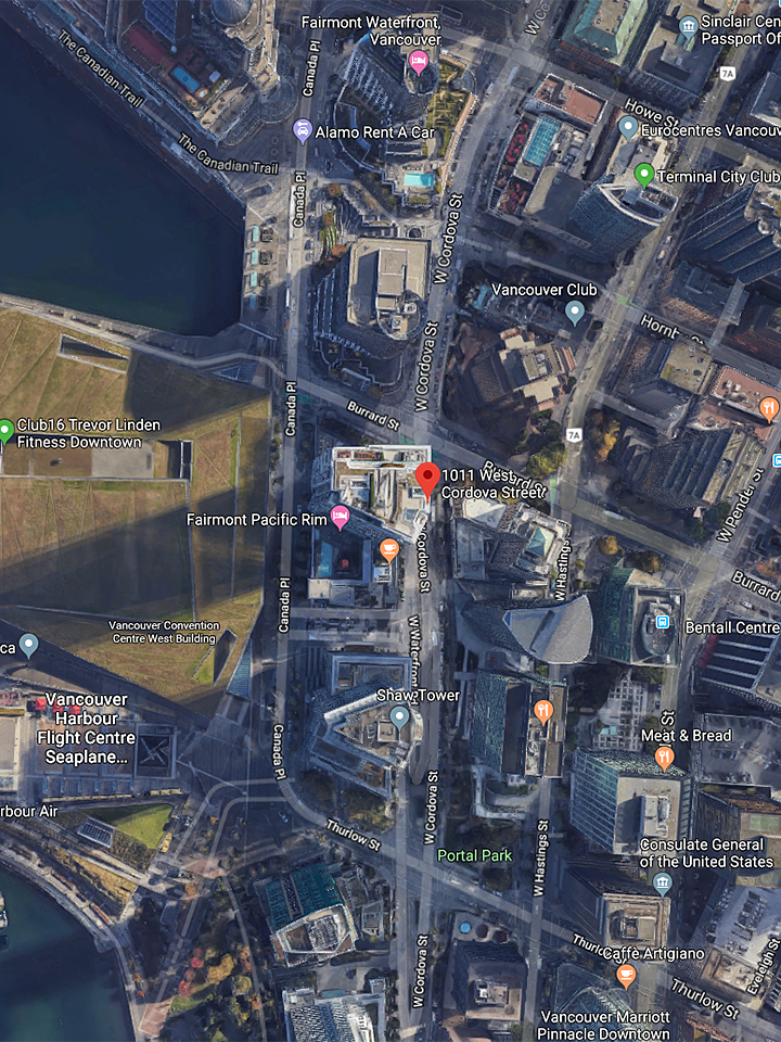 Fairmont Pacific Rim location map 2