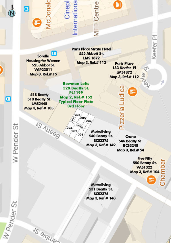Bowman Lofts location map 1