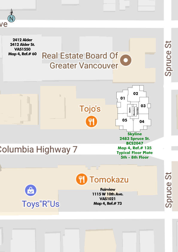 Skyline on Broadway location map 1