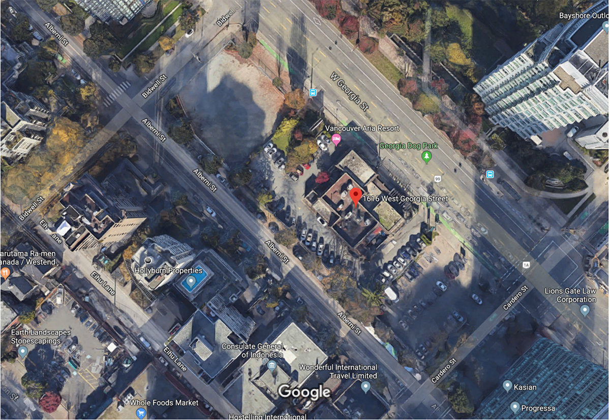 Alberni at Cardero location map 2