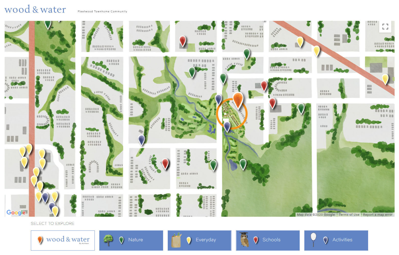 Wood & Water by Anthem location map 1