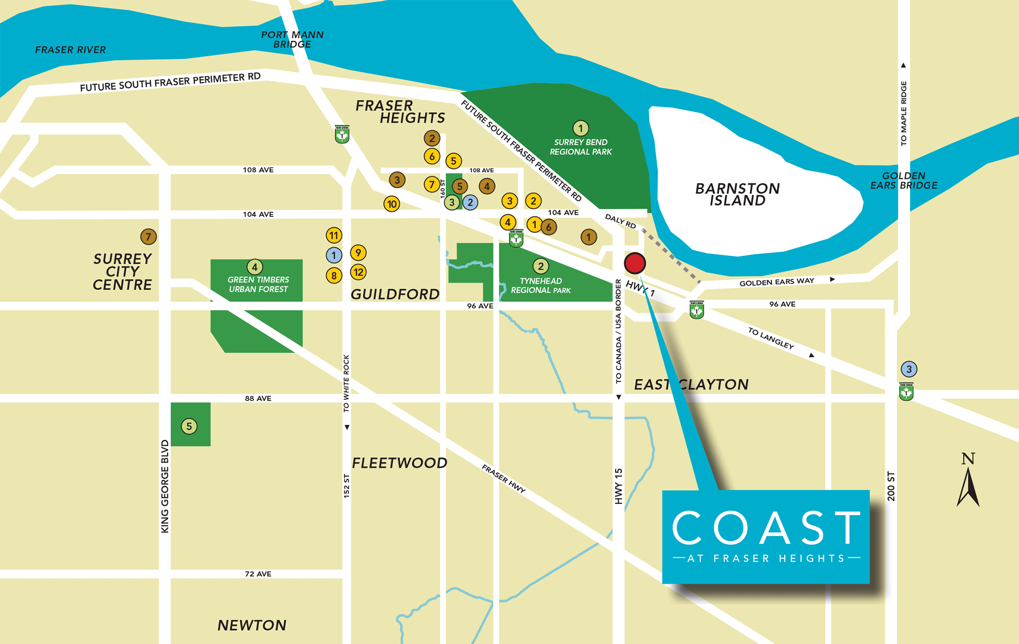 COAST at Fraser Heights location map 2