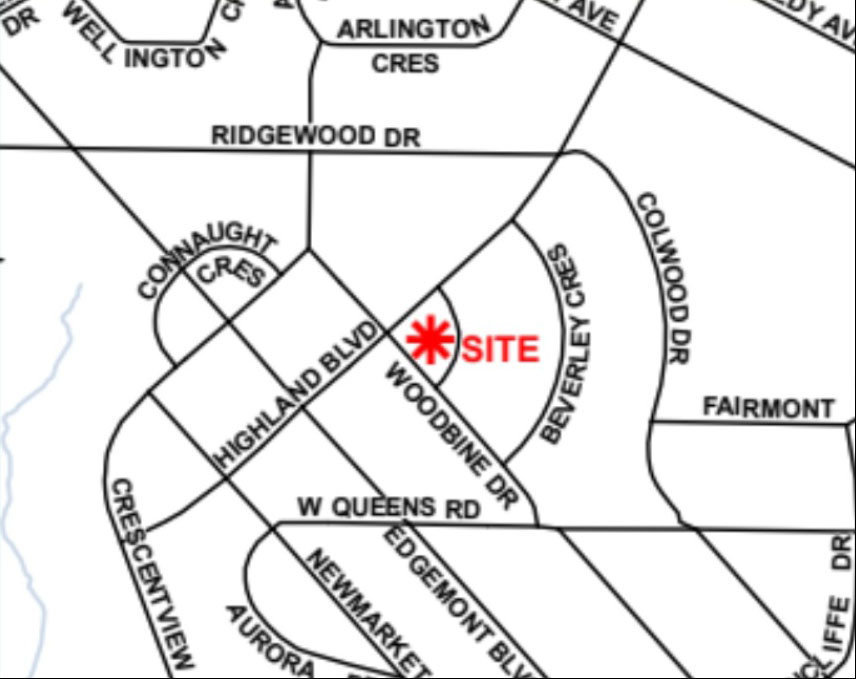 Canfield Crescent location map 1