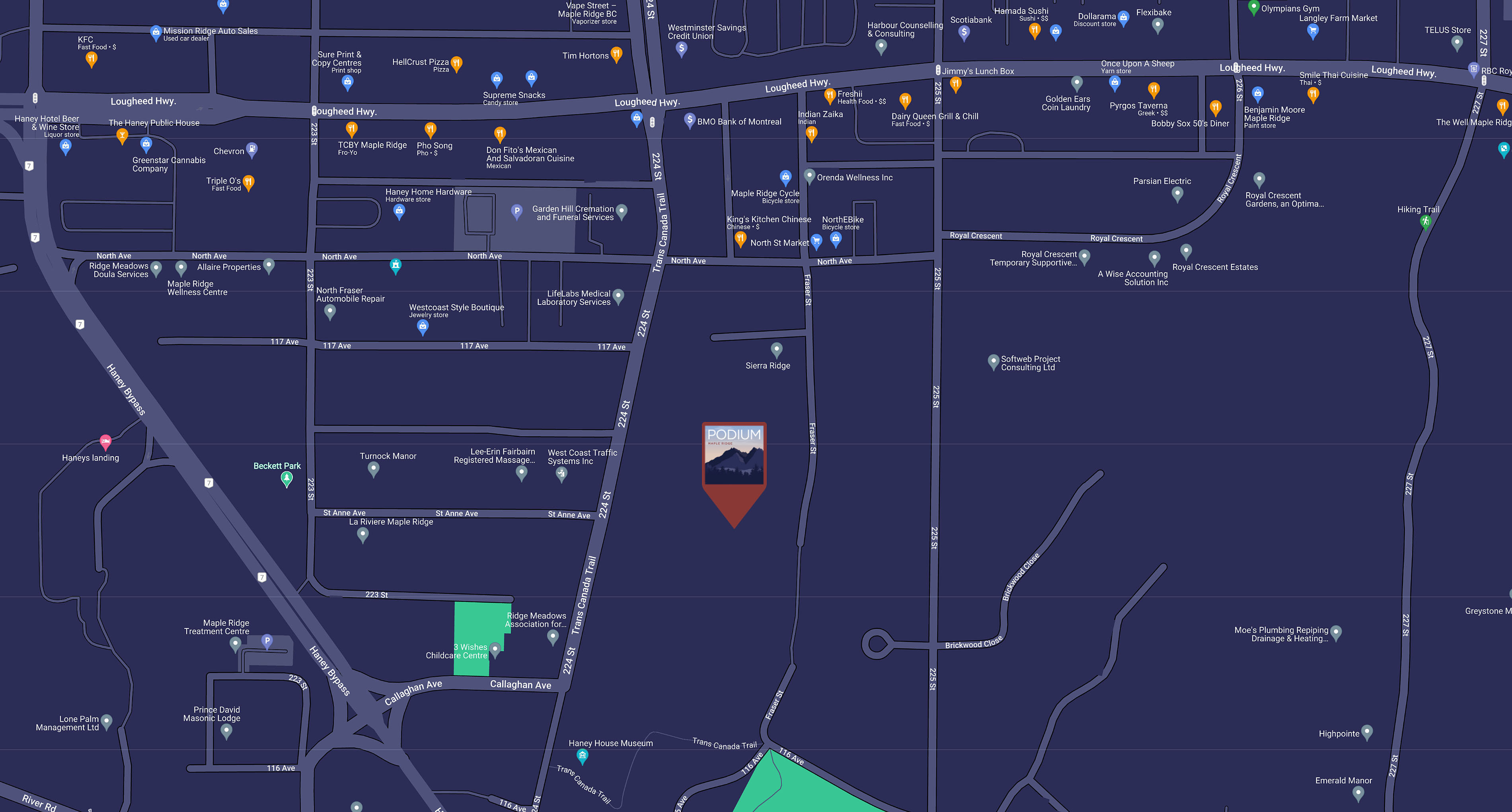 Podium location map 1
