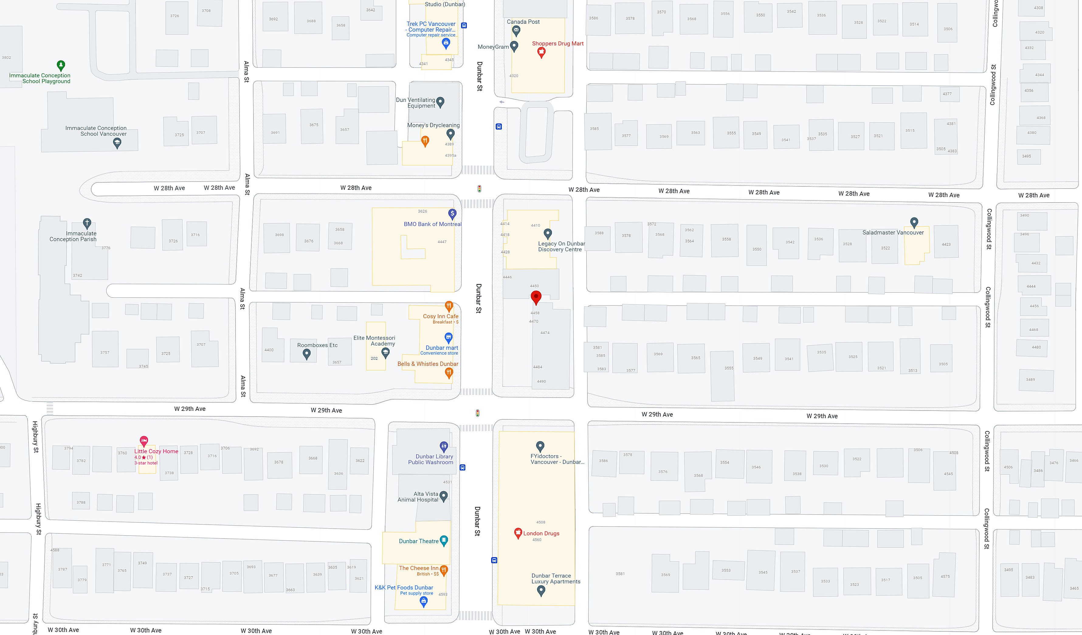 Legacy on Dunbar location map 1