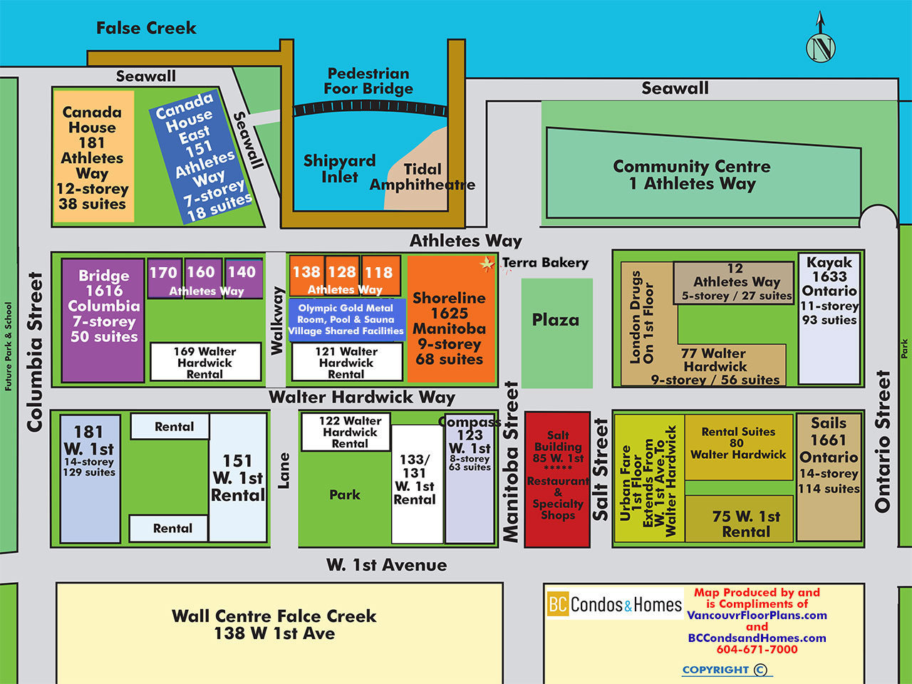Brook - Village on False Creek location map 2