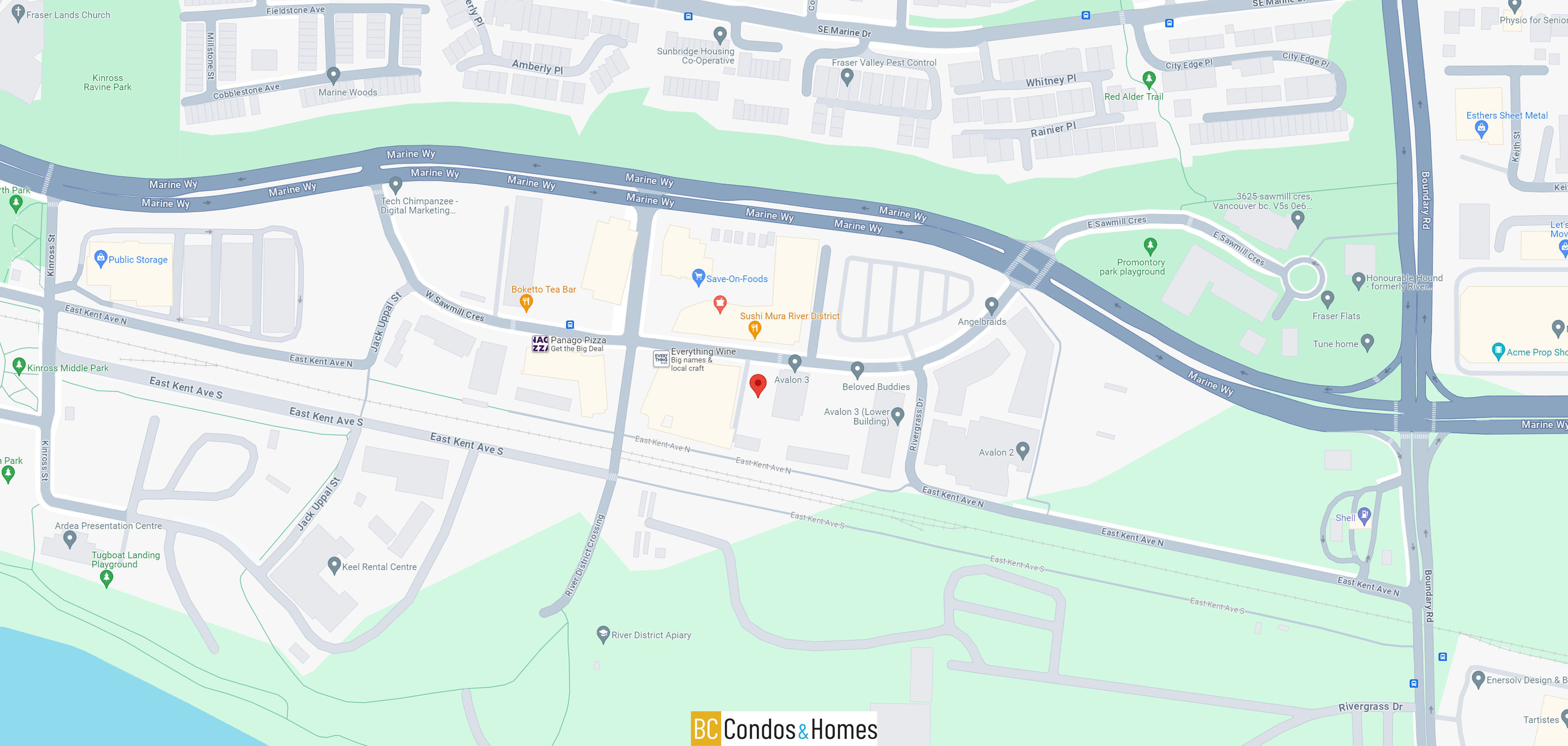 Avalon 3 in River District Vancouver location map 4