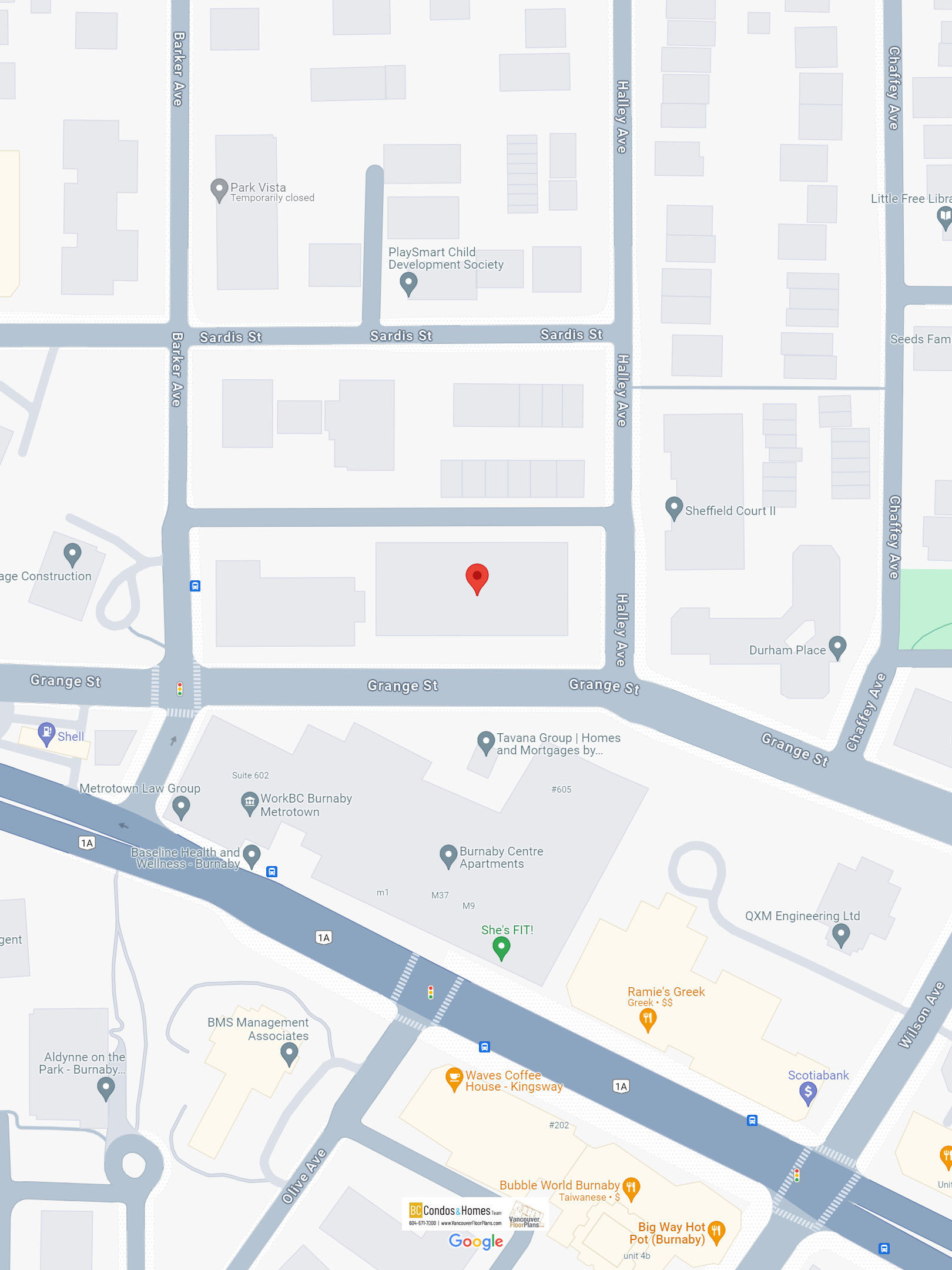 Artesia Metrotown location map 3