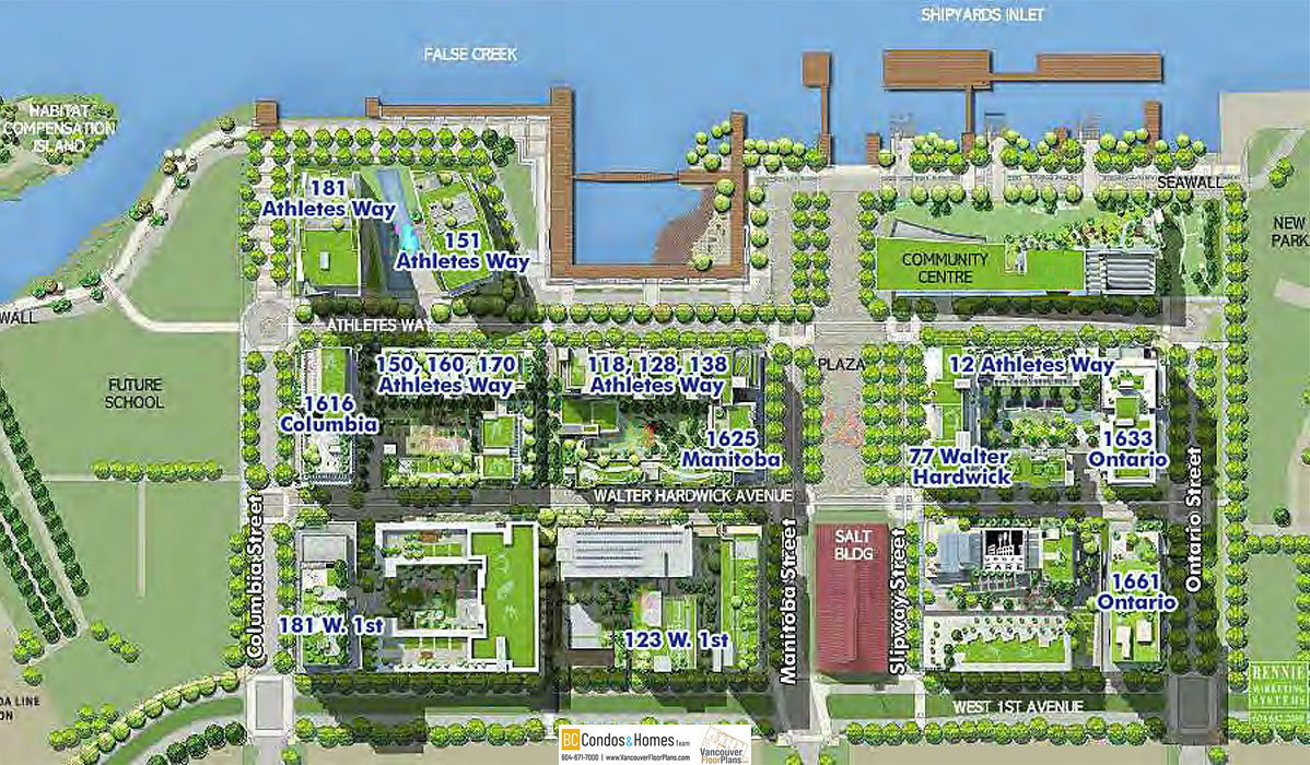 Sails - Village on False Creek location map 2