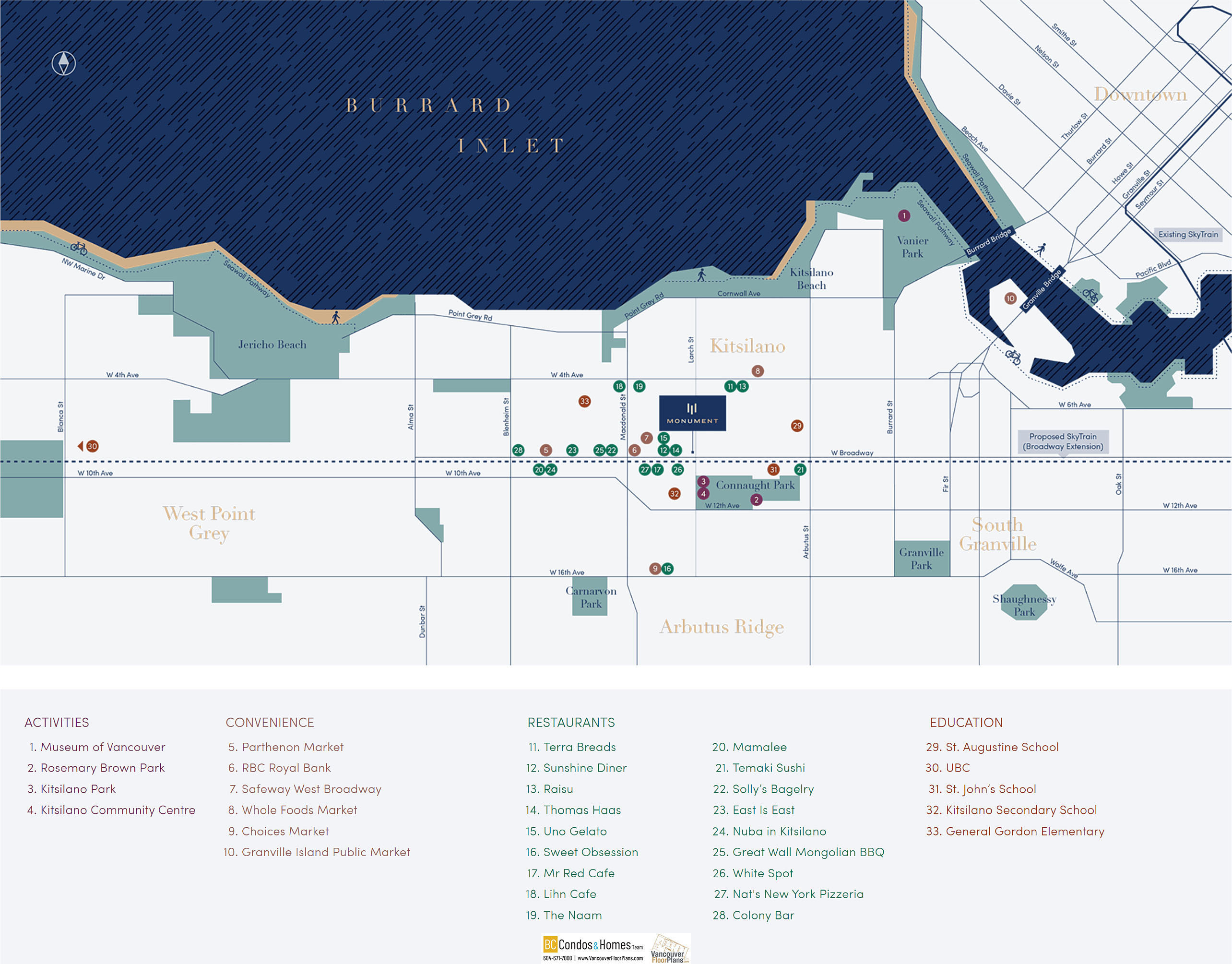 Monument Kitsilano location map 1