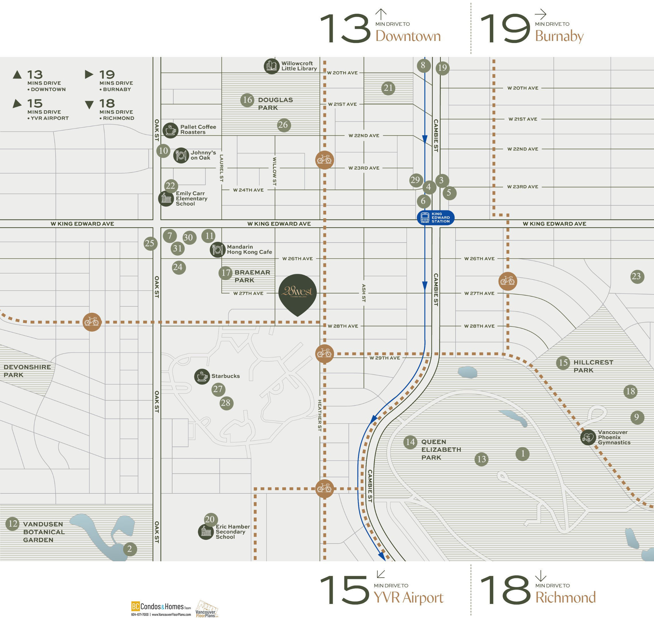 28WEST at Cambie Village location map 1