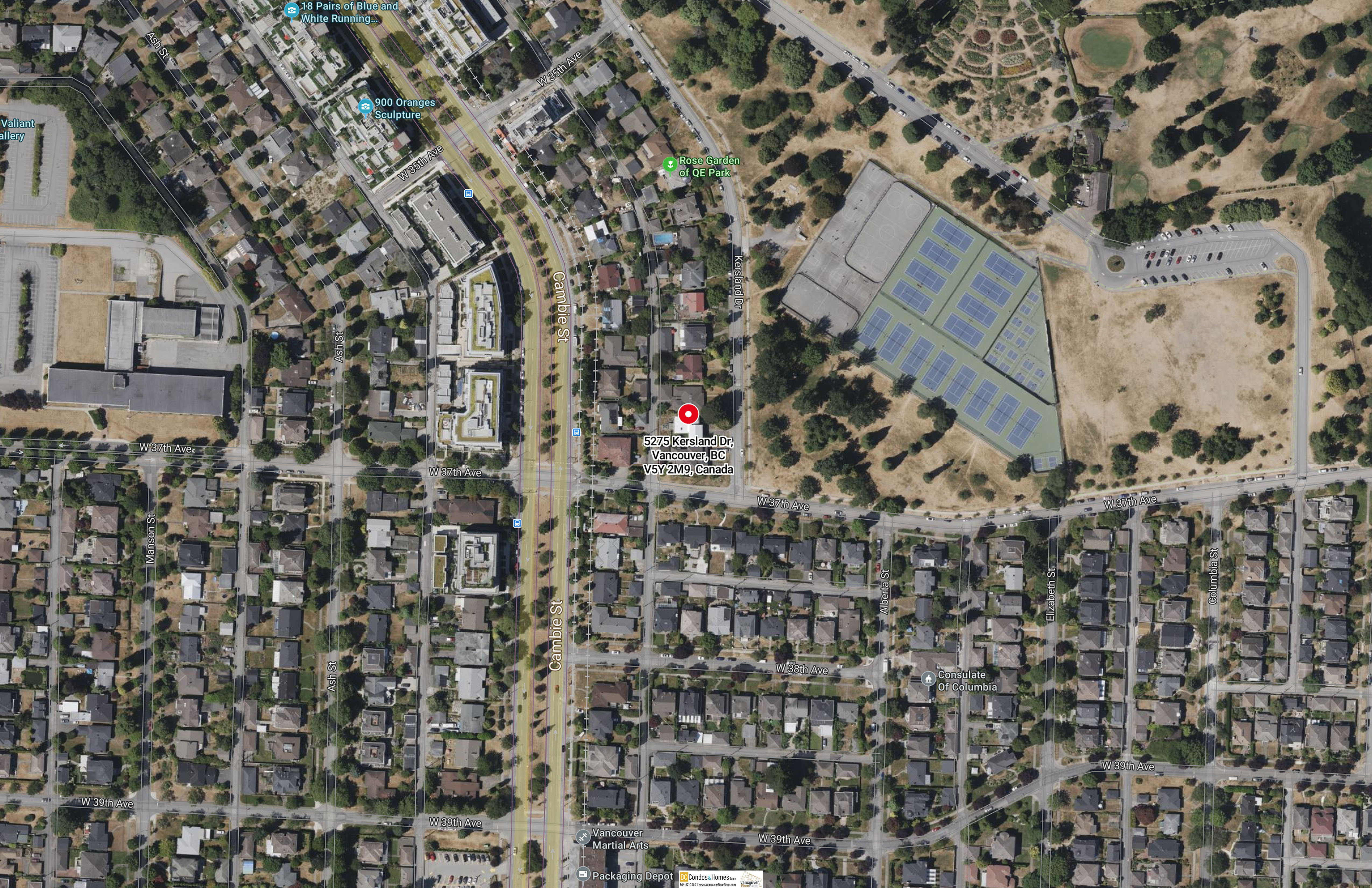 Rhodes at Queen Elizabeth Park location map 2