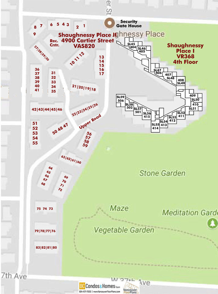 Shaughnessy Place I - Condos location map 2