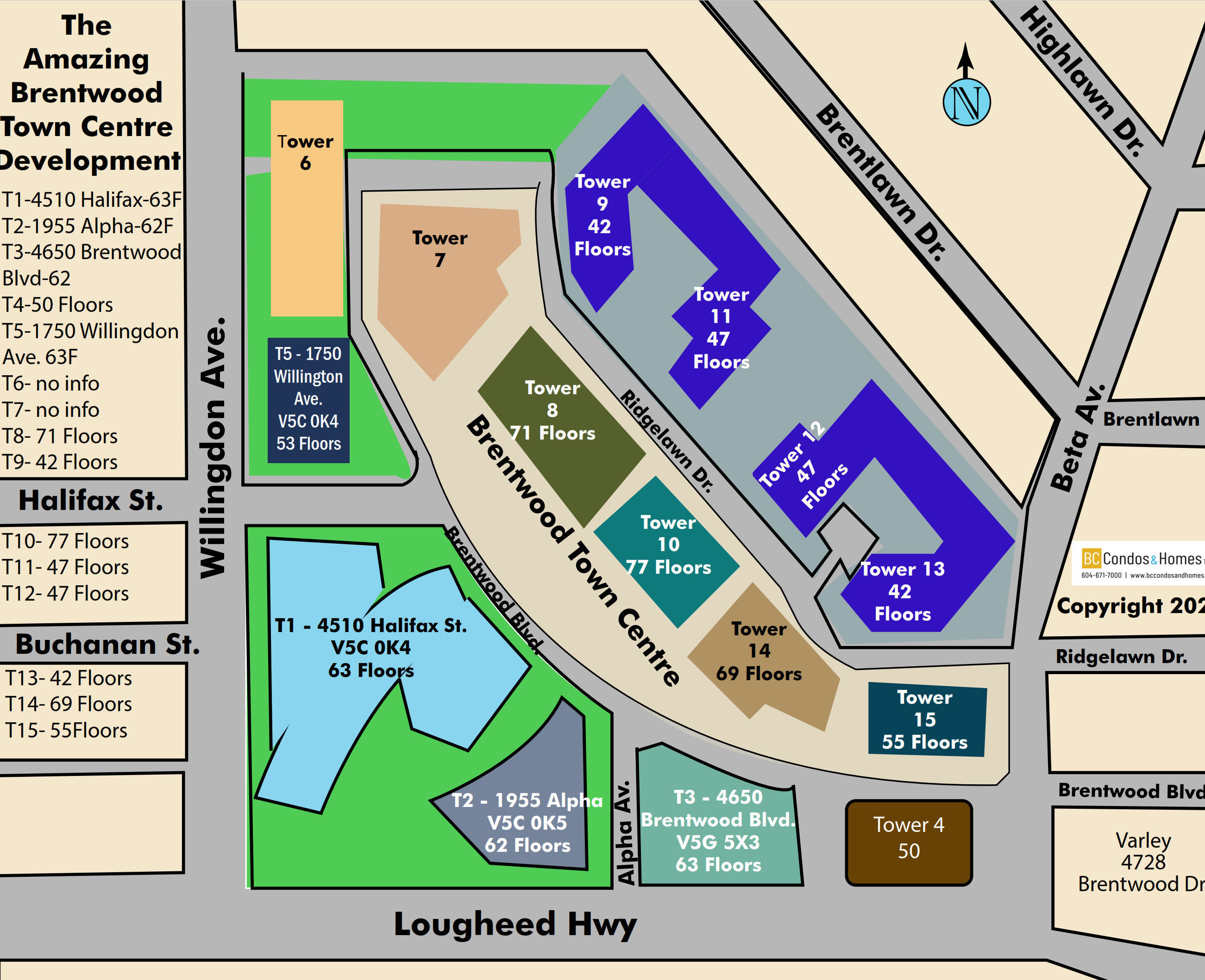 The Amazing Brentwood - Tower 1 location map 3