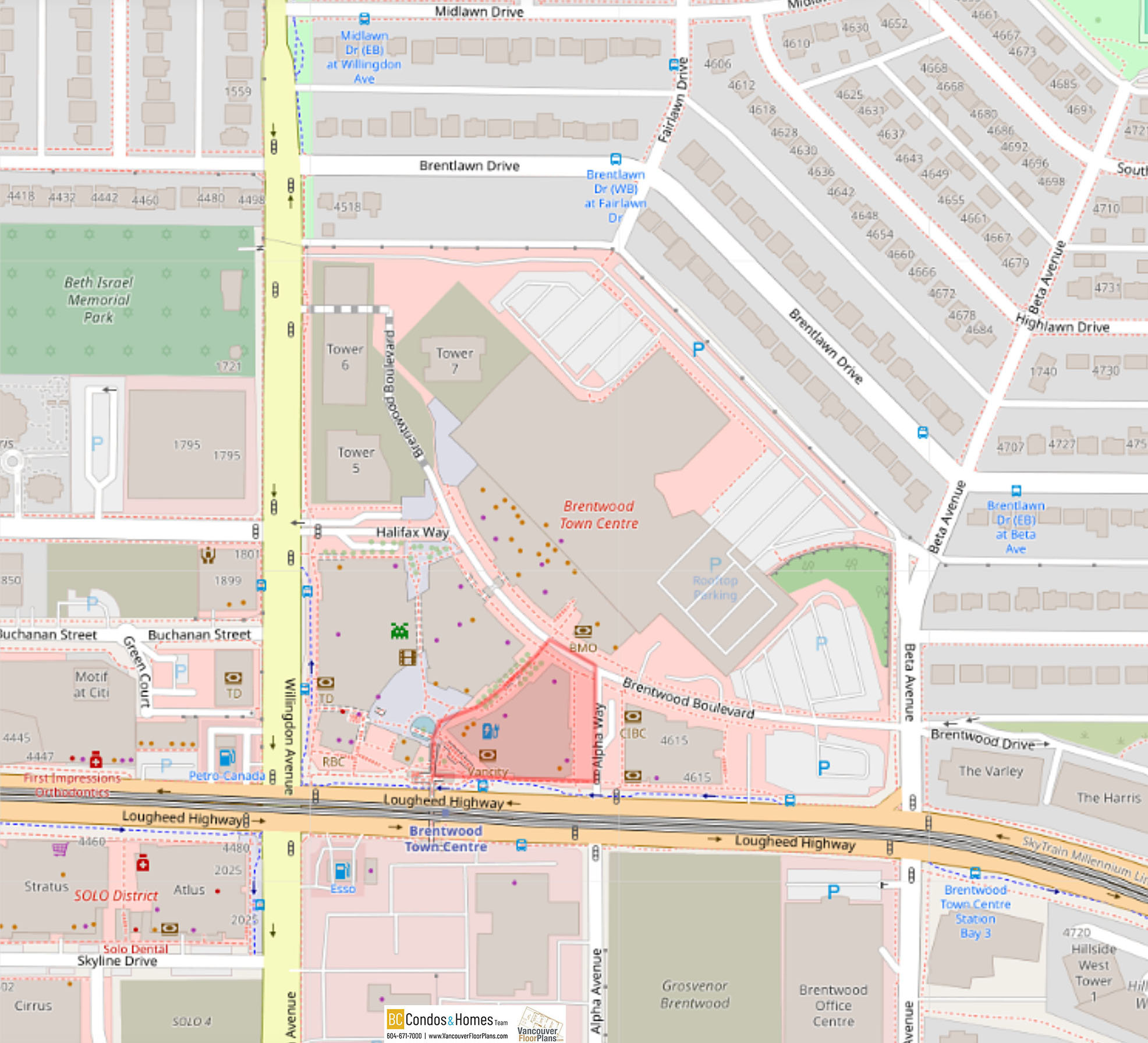 The Amazing Brentwood - Tower 5 location map 4