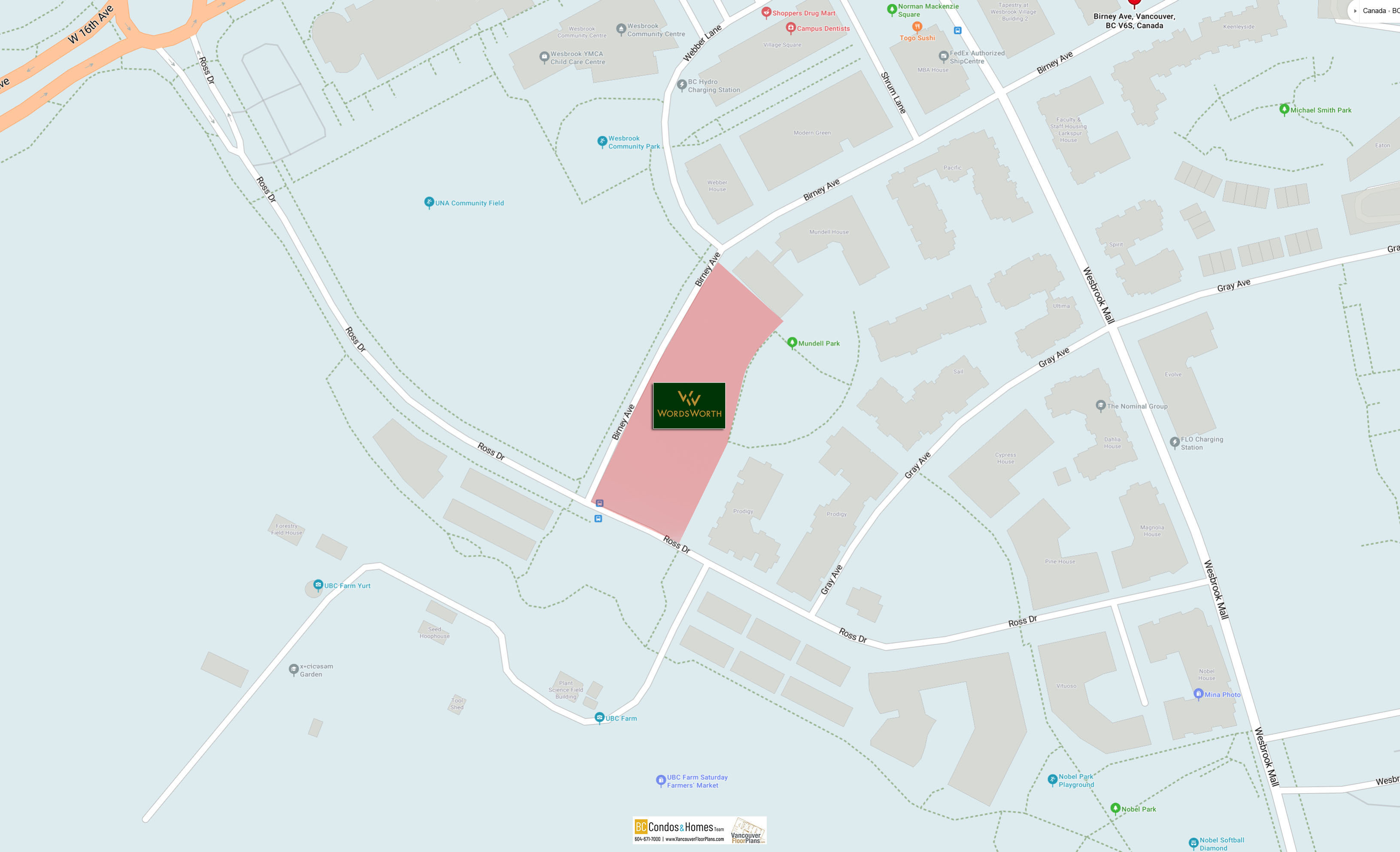 Wordsworth by Polygon location map 4
