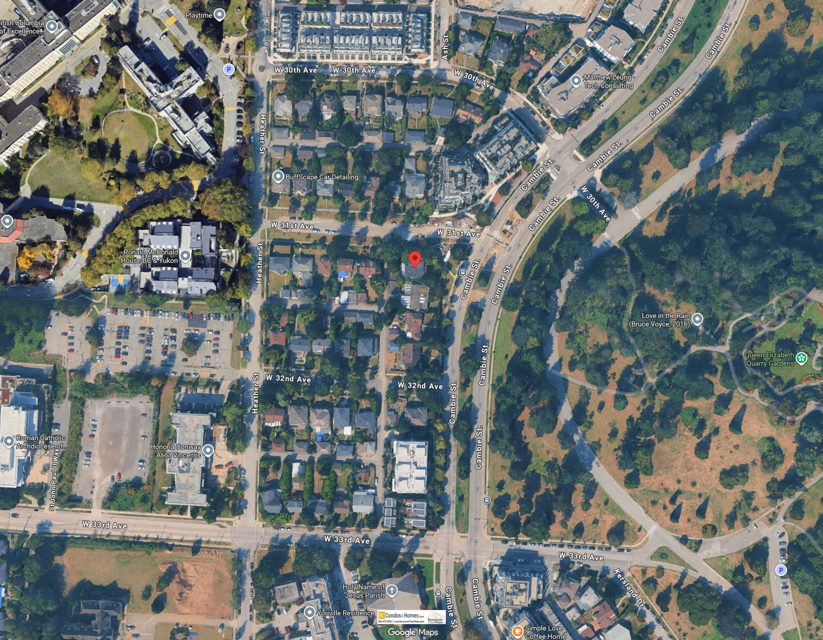 4711 Cambie by Mosaic Homes location map 1