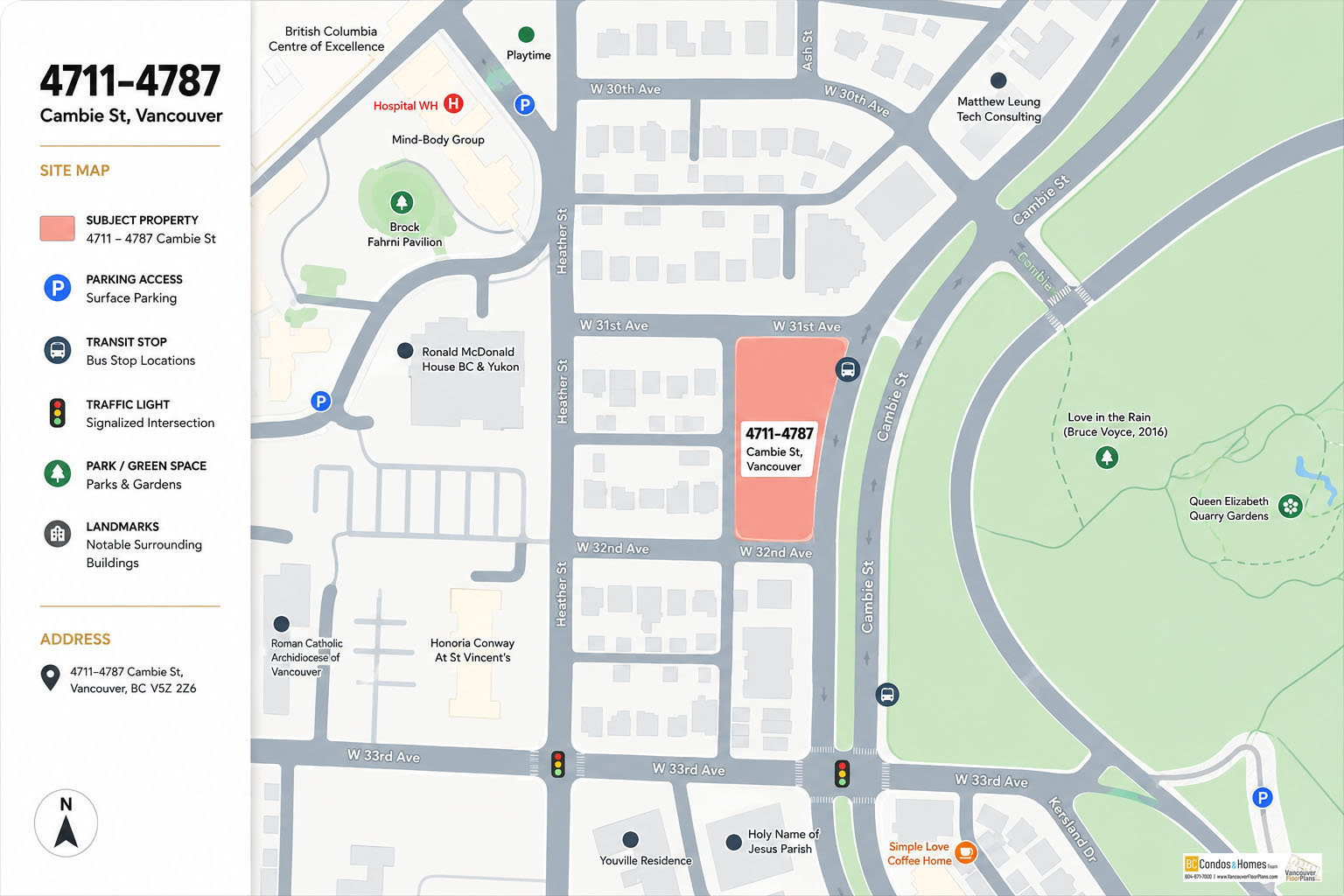 4711 Cambie by Mosaic Homes location map 3