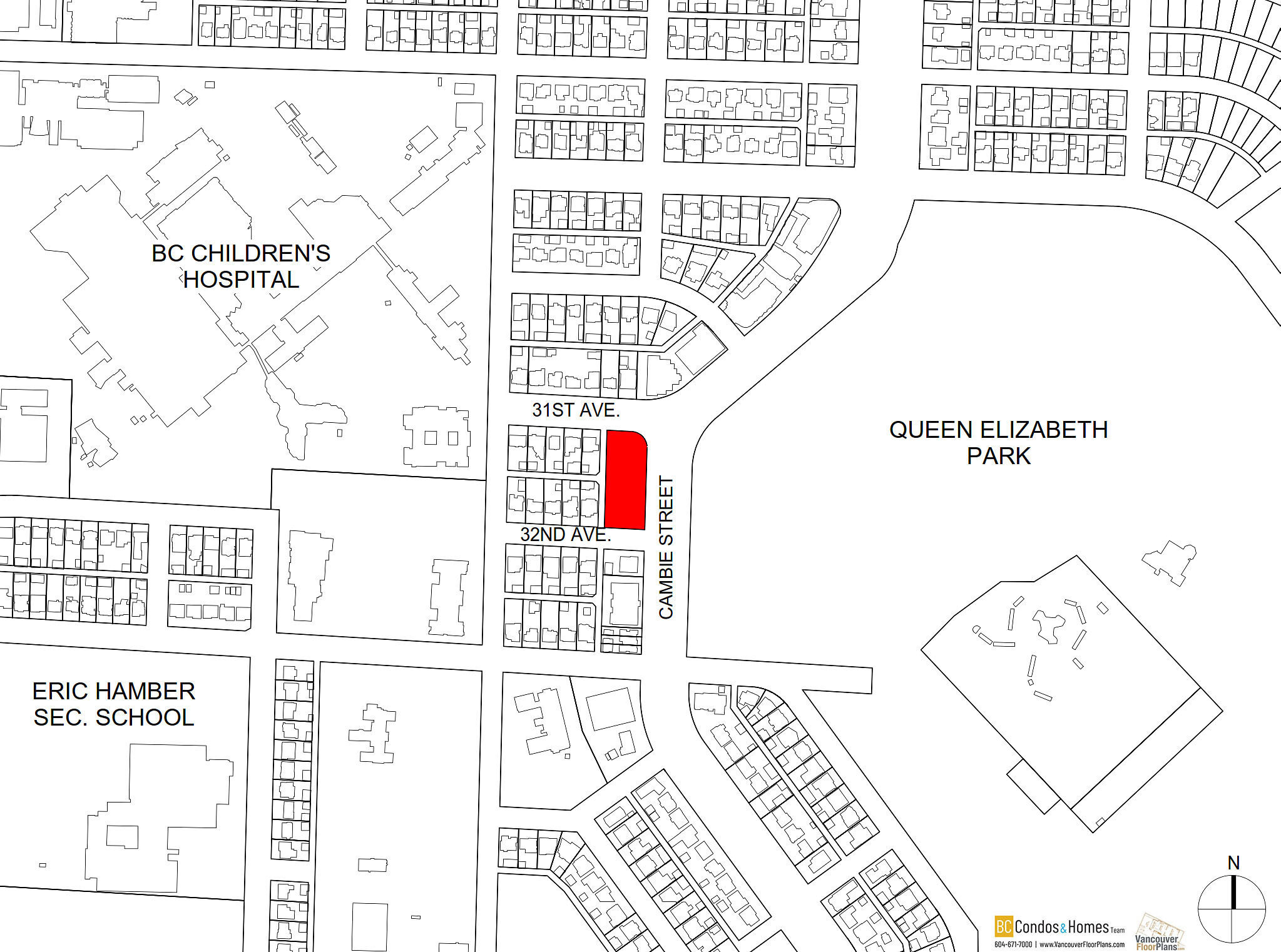 4711 Cambie by Mosaic Homes location map 4