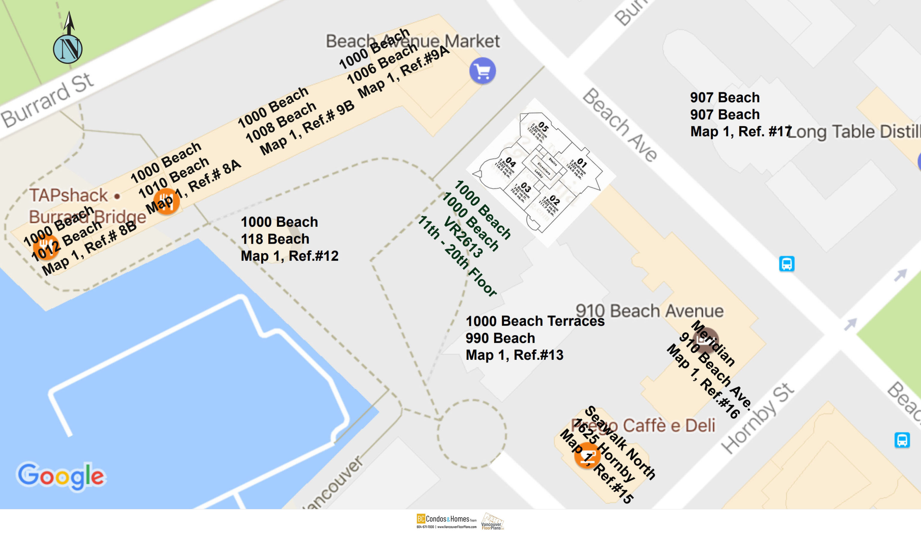 1000 Beach location map 5